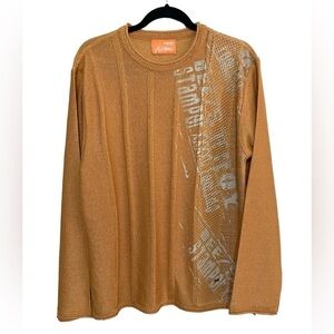 Boren mens sweater Y2K  L metro men casual luxury event orange artsy grandpa